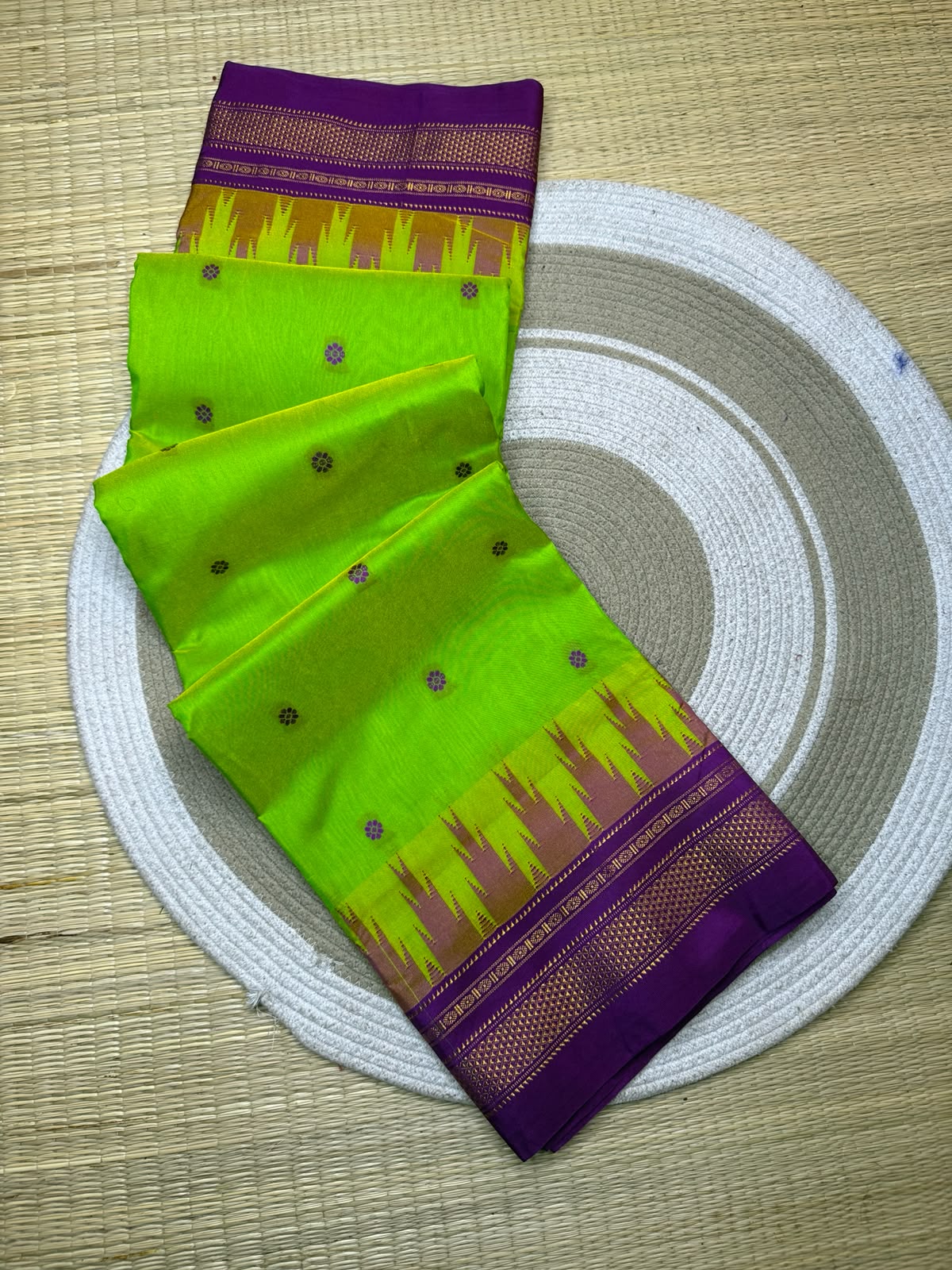 Parrot Green & Purple Temple Gadiwal Ilkal