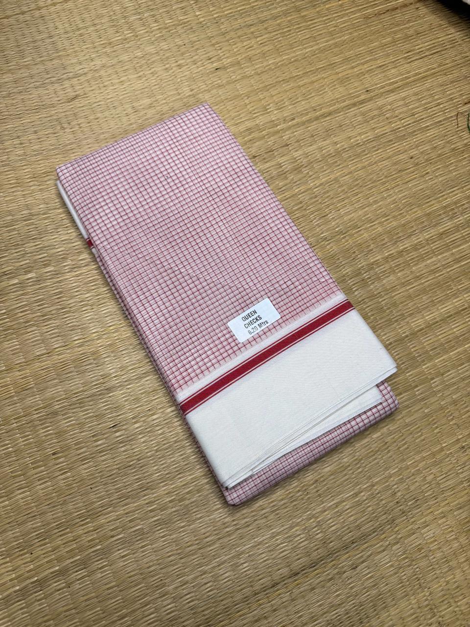 Blush Pink Queen Checks Patteda Anchu